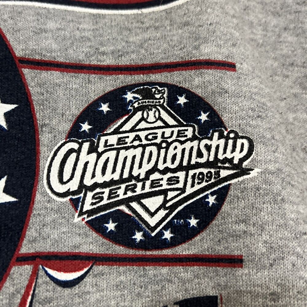 Vintage 90s Lee Sport Cleveland Indians AL Champions 1995 Gray Sweatshirt - XL - Picture 4 of 7